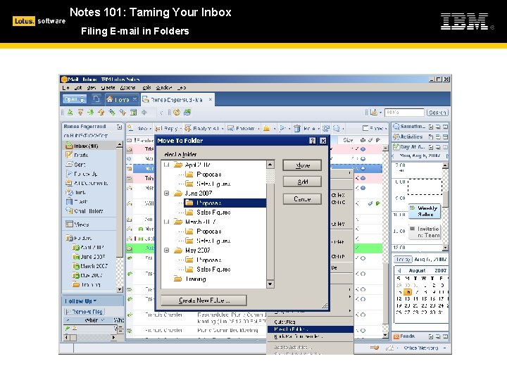Notes 101: Taming Your Inbox Filing E-mail in Folders 