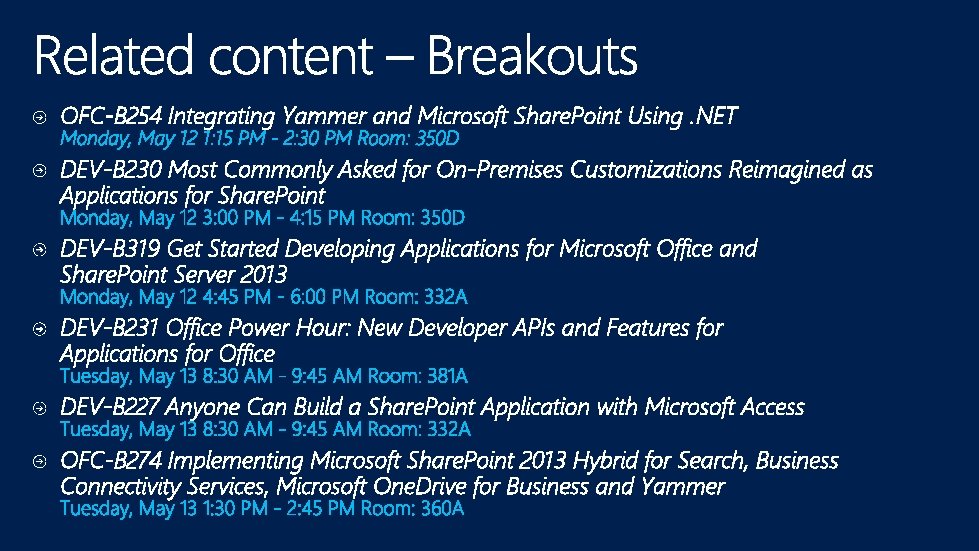 OFC-B 254 Integrating Yammer and Microsoft Share. Point Using. NET DEV-B 230 Most Commonly