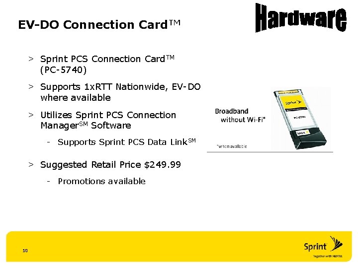 EV DO Connection Card. TM > Sprint PCS Connection Card. TM (PC 5740) >