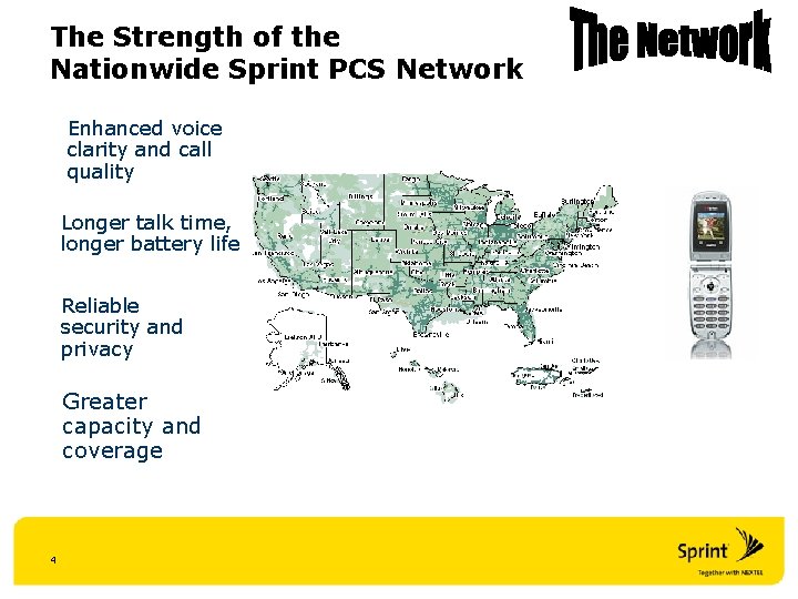 The Strength of the Nationwide Sprint PCS Network Enhanced voice clarity and call quality