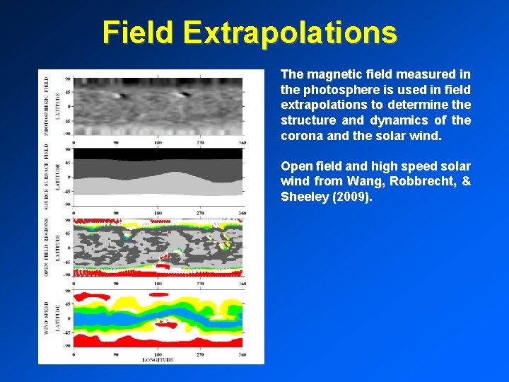 Field Extrapolations The magnetic field measured in the photosphere is used in field extrapolations