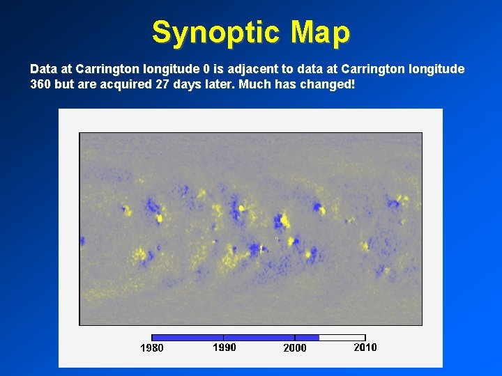 Synoptic Map Data at Carrington longitude 0 is adjacent to data at Carrington longitude