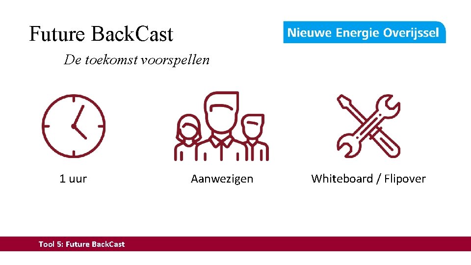 Future Back. Cast De toekomst voorspellen 1 uur Tool 5: Future Back. Cast Aanwezigen