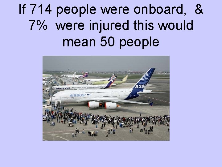 If 714 people were onboard, & 7% were injured this would mean 50 people