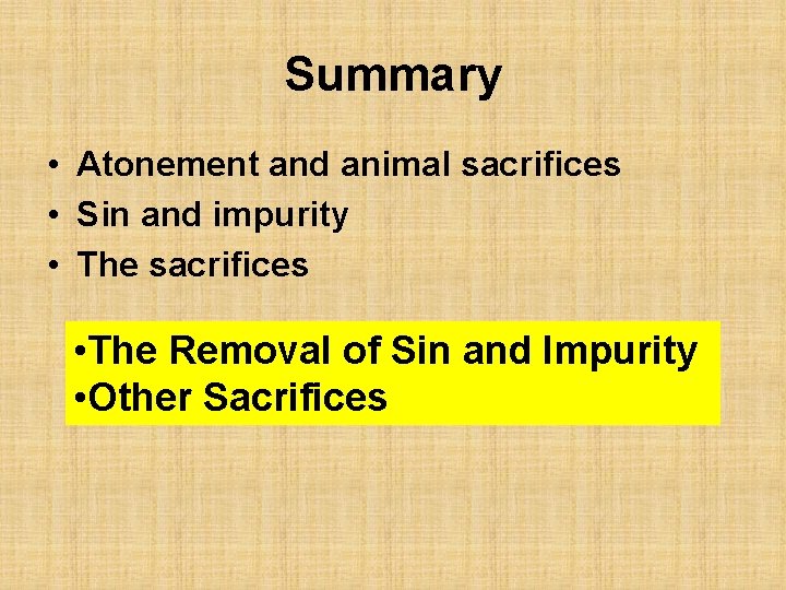 Atonement in Symbols Part 1 Lesson 6 The