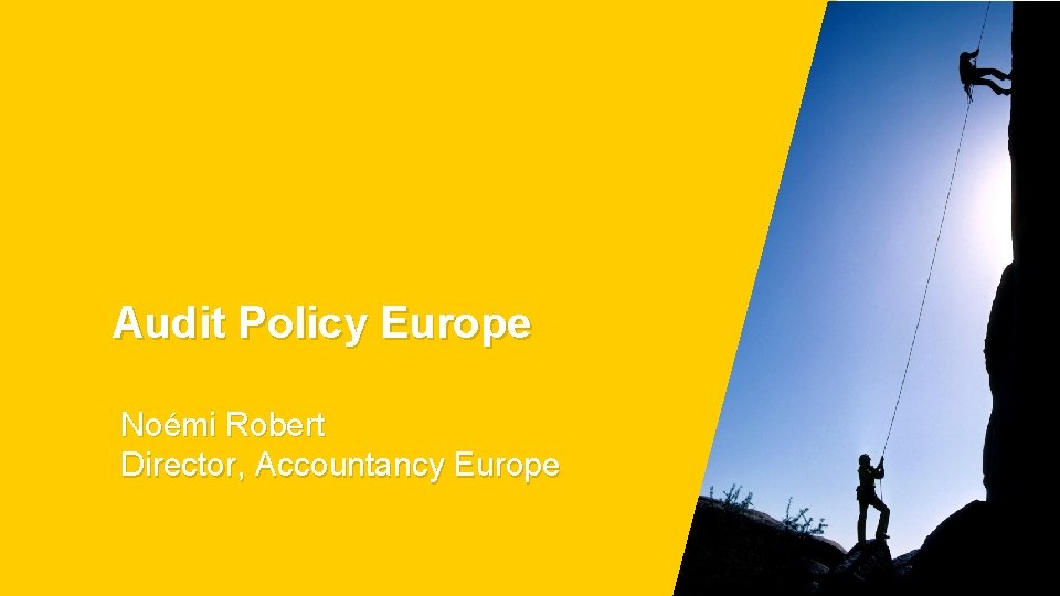 Audit Policy Europe Noémi Robert Director, Accountancy Europe 