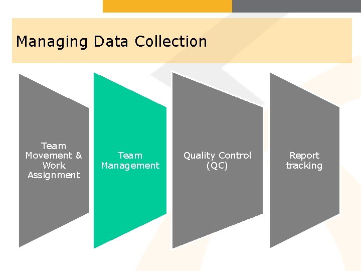 Managing Data Collection Team Movement & Work Assignment Team Management Quality Control (QC) Report