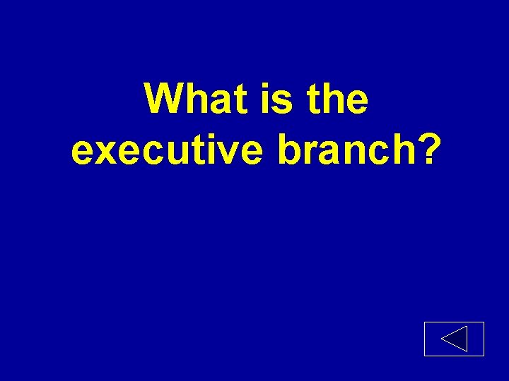 What is the executive branch? 