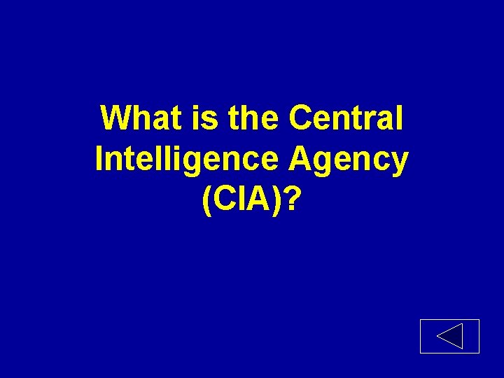 What is the Central Intelligence Agency (CIA)? 
