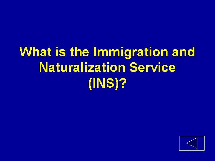 What is the Immigration and Naturalization Service (INS)? 