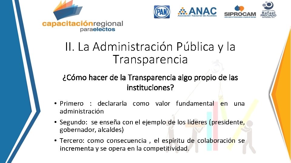 II. La Administración Pública y la Transparencia ¿Cómo hacer de la Transparencia algo propio