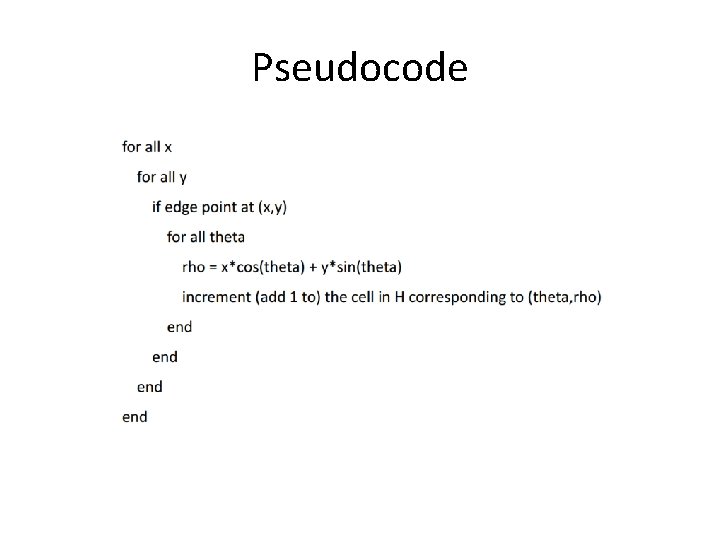 Pseudocode Pseudocode