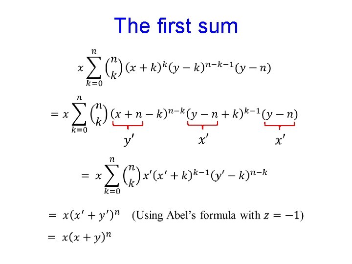 The first sum 