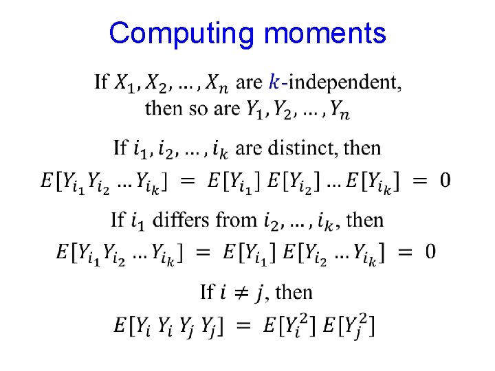 Computing moments 