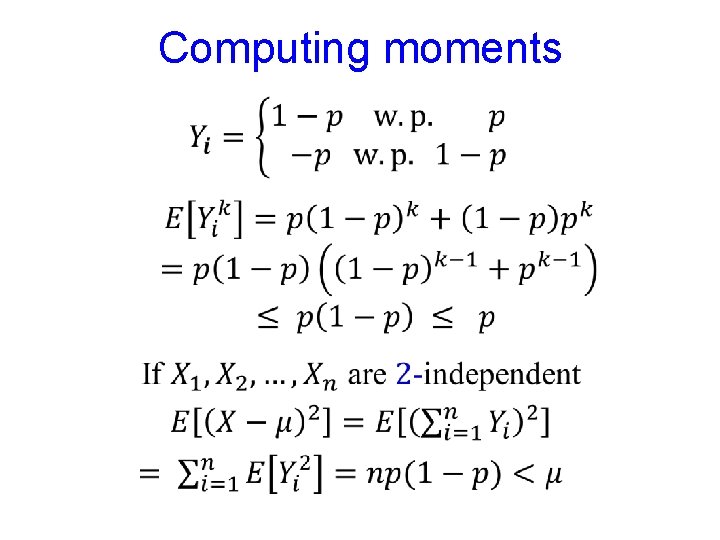 Computing moments 