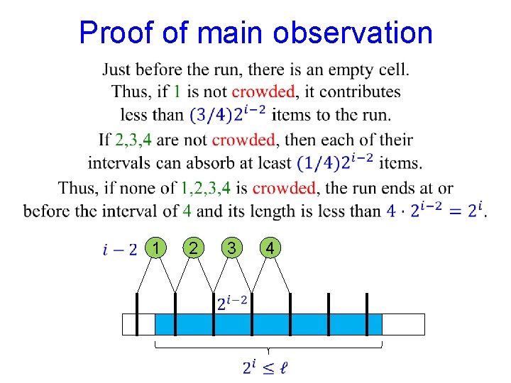 Proof of main observation 1 2 3 4 
