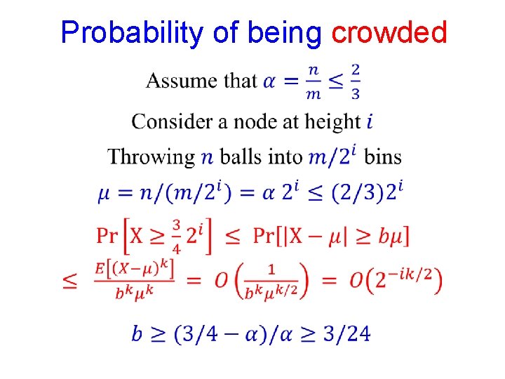 Probability of being crowded 