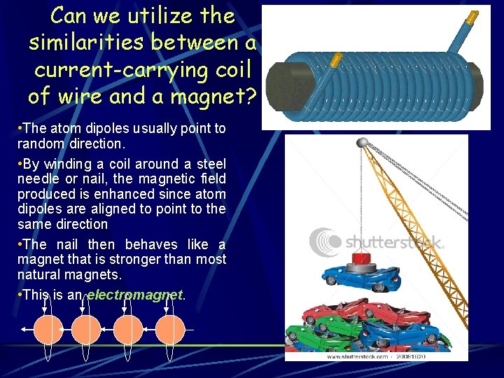 Can we utilize the similarities between a current-carrying coil of wire and a magnet?
