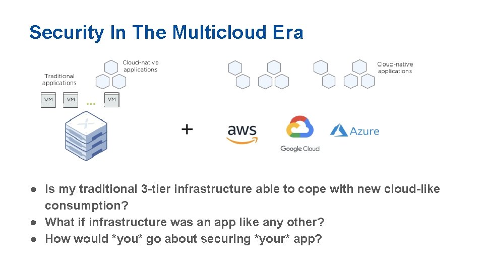 Security In The Multicloud Era ● Is my traditional 3 -tier infrastructure able to