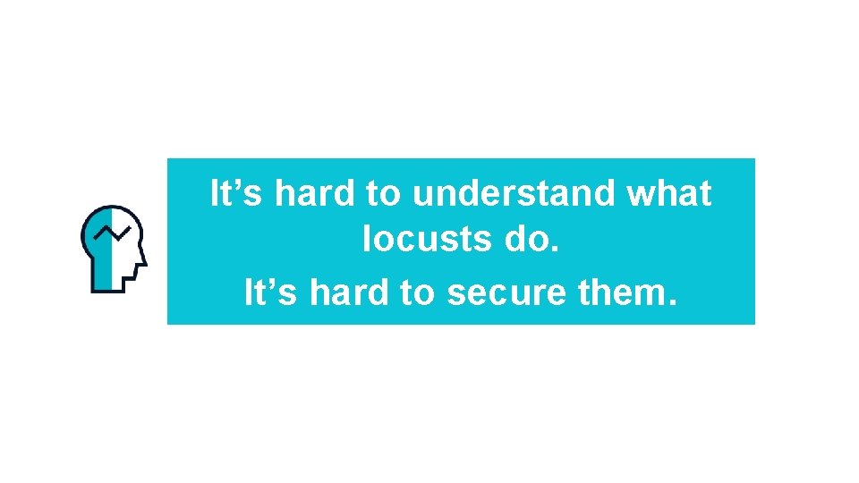 It’s hard to understand what locusts do. It’s hard to secure them. 