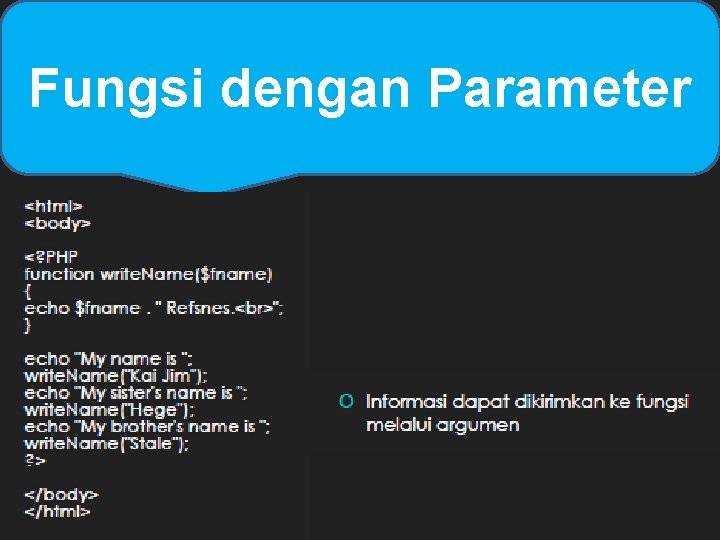 Fungsi dengan Parameter Fungsi dengan Parameter