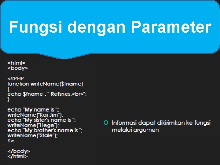 Fungsi dengan Parameter 