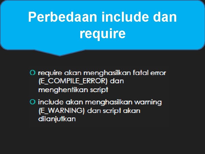 Perbedaan include dan require 