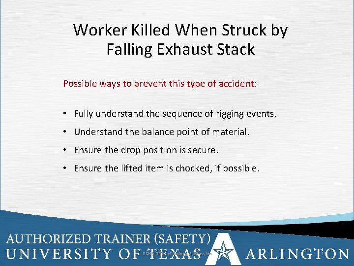 Worker Killed When Struck by Falling Exhaust Stack Possible ways to prevent this type