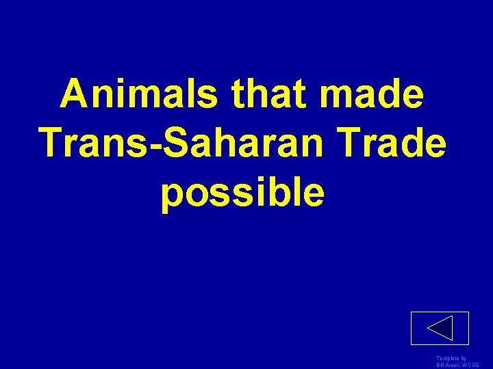 Animals that made Trans-Saharan Trade possible Template by Bill Arcuri, WCSD 