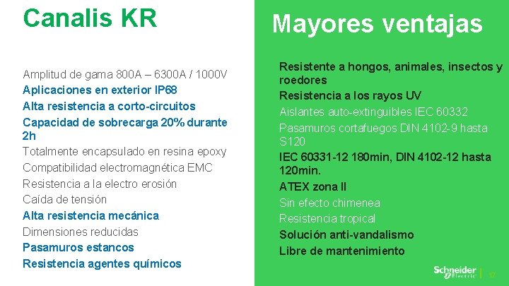 Canalis KR Amplitud de gama 800 A – 6300 A / 1000 V Aplicaciones