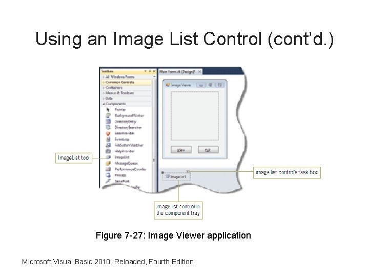 Using an Image List Control (cont’d. ) Figure 7 -27: Image Viewer application Microsoft