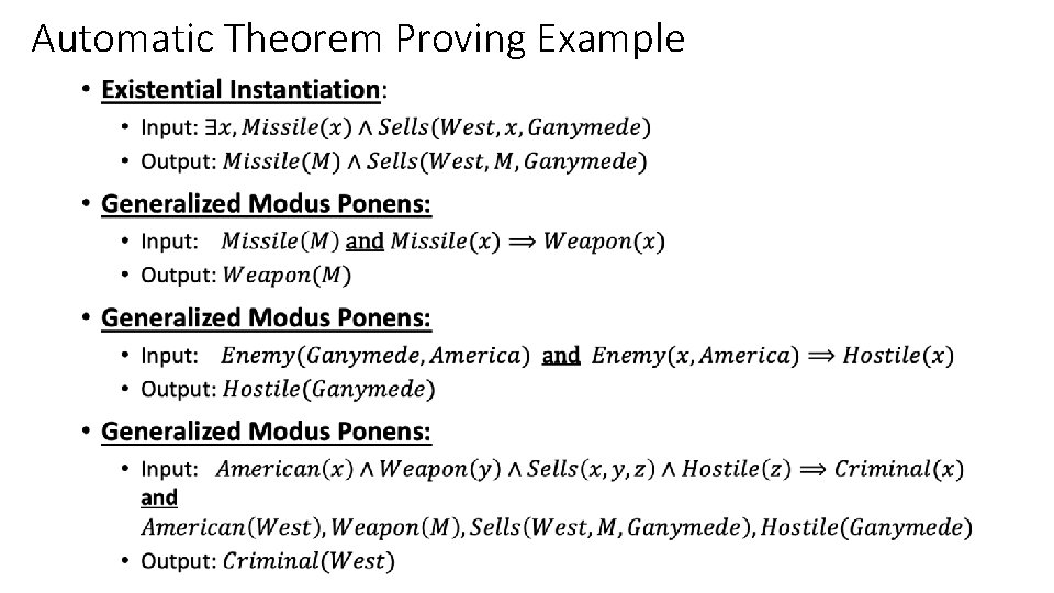 Automatic Theorem Proving Example • Automatic Theorem Proving Example •