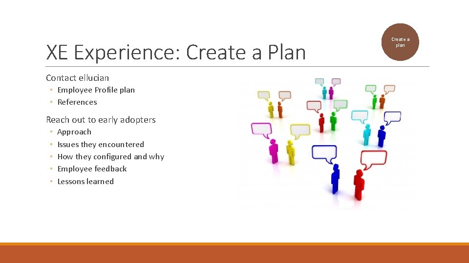 XE Experience: Create a Plan Contact ellucian ◦ Employee Profile plan ◦ References Reach