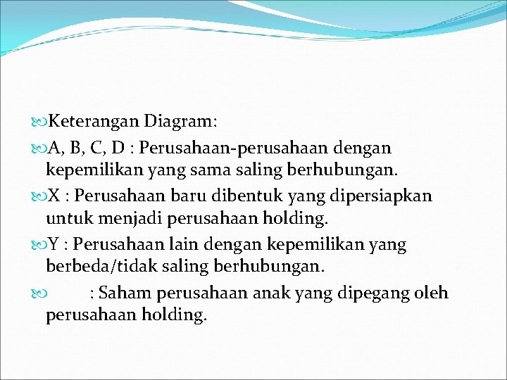  Keterangan Diagram: A, B, C, D : Perusahaan-perusahaan dengan kepemilikan yang sama saling