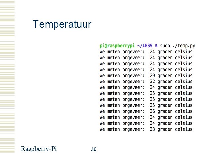 Temperatuur Raspberry-Pi 30 