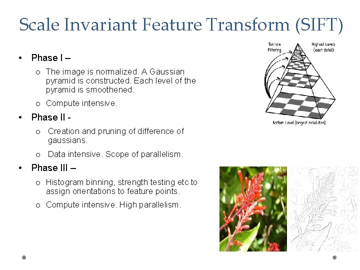 Scale Invariant Feature Transform (SIFT) • Phase I – o The image is normalized.