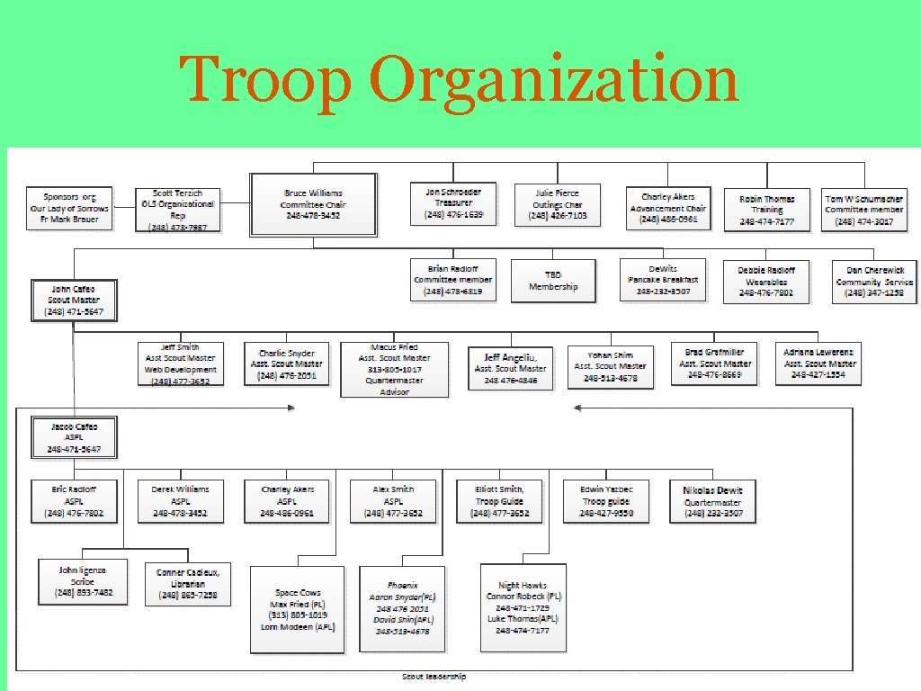 Troop Organization 