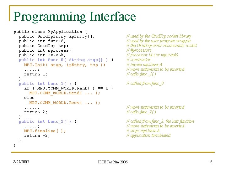 Programming Interface public class My. Application { public Grid. Ip. Entry ip. Entry[]; public