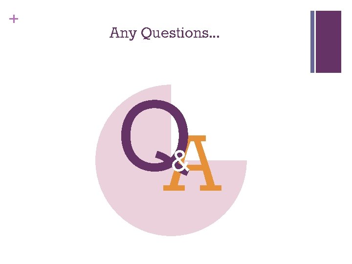 + Any Questions. . . QA & 