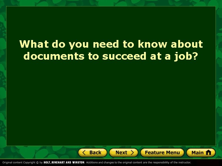What do you need to know about documents to succeed at a job? 
