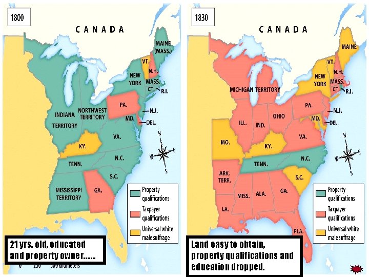 1790 21 yrs. old, educated and property owner……. voting Land easy to obtain, property