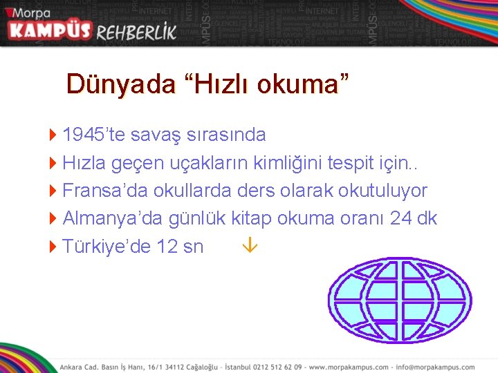 Dünyada “Hızlı okuma” 41945’te savaş sırasında 4 Hızla geçen uçakların kimliğini tespit için. .