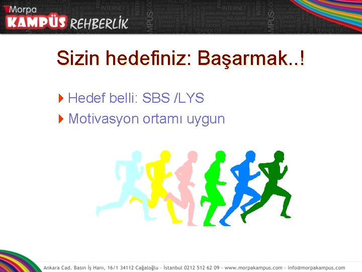 Sizin hedefiniz: Başarmak. . ! 4 Hedef belli: SBS /LYS 4 Motivasyon ortamı uygun