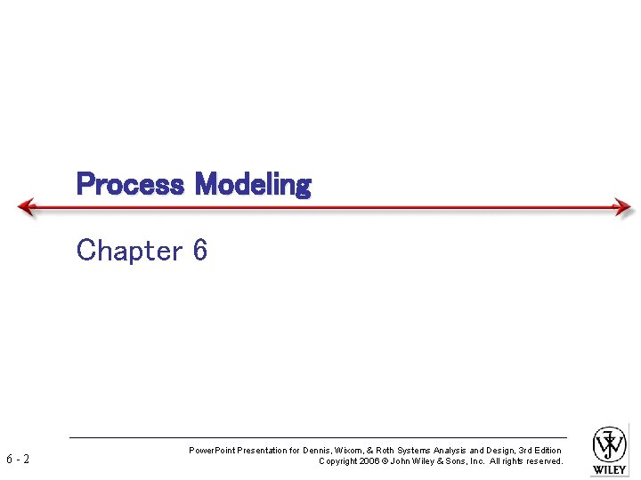 Process Modeling Chapter 6 6 -2 Power. Point Presentation for Dennis, Wixom, & Roth