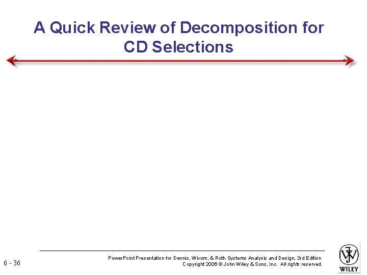 A Quick Review of Decomposition for CD Selections 6 - 36 Power. Point Presentation