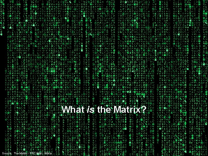 What is the Matrix? Source: The Matrix - PPC Wiki - Wikia 