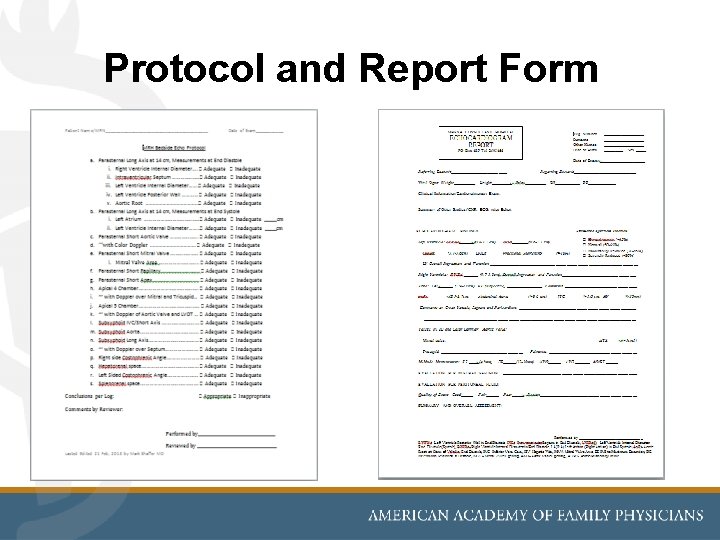 Protocol and Report Form 