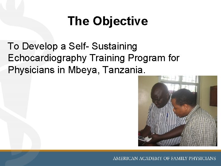 The Objective To Develop a Self- Sustaining Echocardiography Training Program for Physicians in Mbeya,