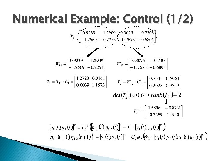Numerical Example: Control (1/2) 