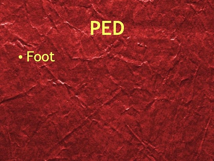 PED • Foot 